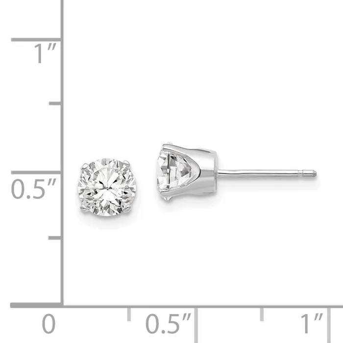 Jewelry Earrings 14k White Gold 55mm CZ stud earrings Jewelry Earrings 14k White Gold 55mm CZ stud earrings