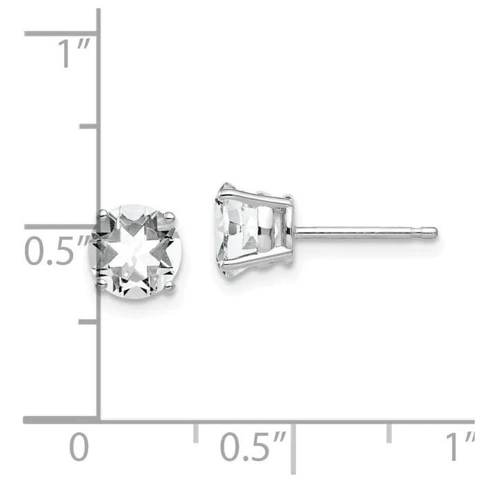 Jewelry Earrings 14k White Gold 6mm Cubic Zirconia Earrings Jewelry Earrings 14k White Gold 6mm Cubic Zirconia Earrings