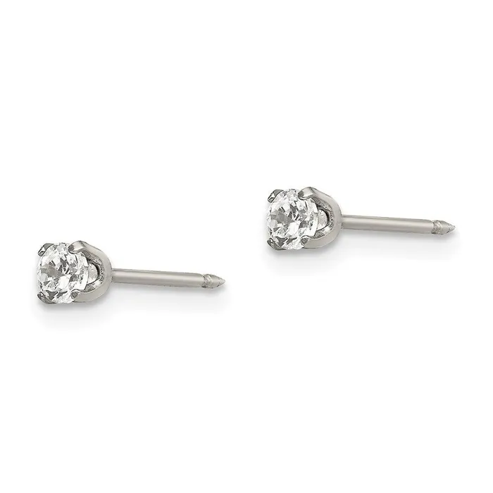 Jewelry Earrings Inverness Stainless Steel Polished 3mm CZ Post Earrings Jewelry Earrings Inverness Stainless Steel Polished 3mm CZ Post Earrings