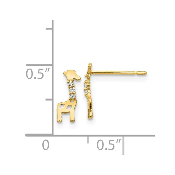 Jewelry Earrings Madi K Kids 14k CZ Giraffe Post Earrings Jewelry Earrings Madi K Kids 14k CZ Giraffe Post Earrings