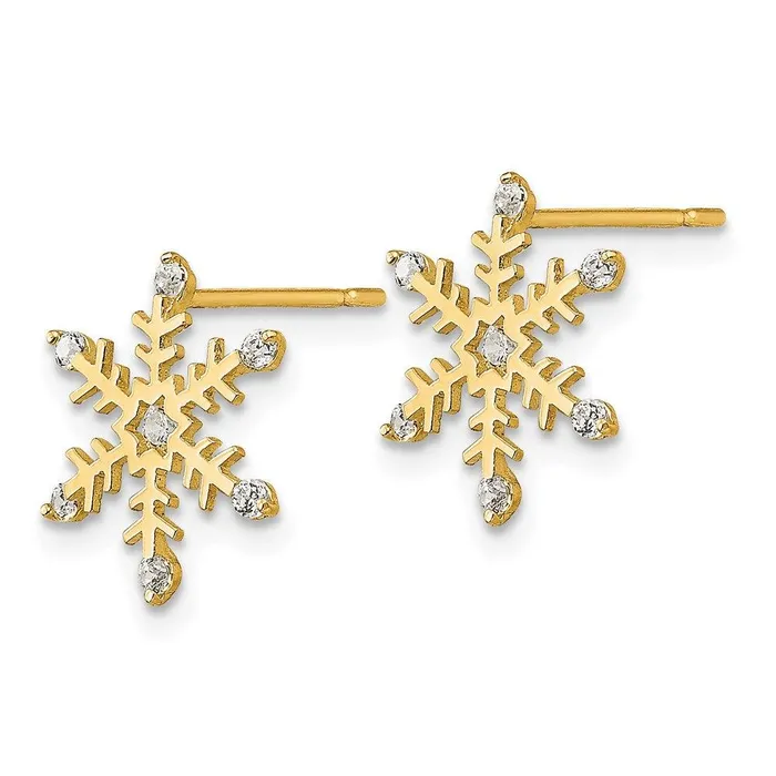 Jewelry Earrings Madi K Kids 14k CZ Snowflake Post Earrings Jewelry Earrings Madi K Kids 14k CZ Snowflake Post Earrings