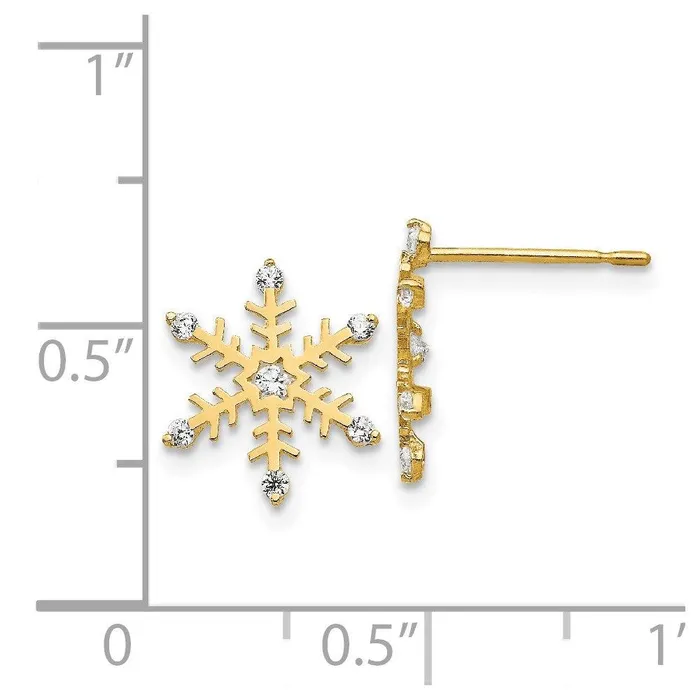 Jewelry Earrings Madi K Kids 14k CZ Snowflake Post Earrings Jewelry Earrings Madi K Kids 14k CZ Snowflake Post Earrings