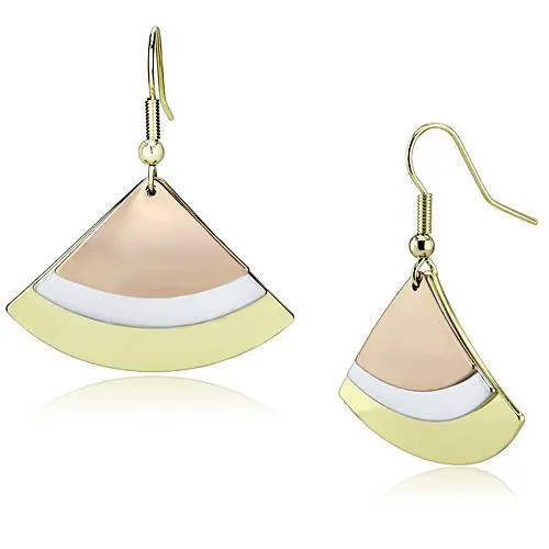 LO2661 Rhodium Gold Rose Gold Iron Earrings with No Stone Alamode Earrings