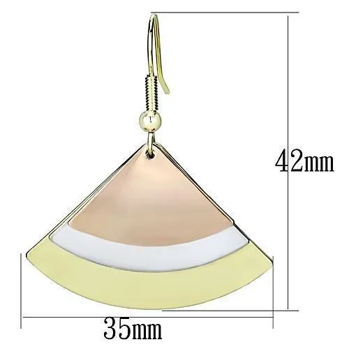 LO2661 Rhodium Gold Rose Gold Iron Earrings with No Stone Alamode Earrings