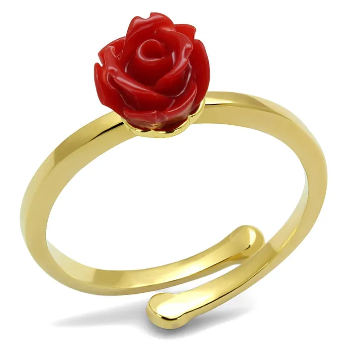 LO4058 Flash Gold Brass Ring with Synthetic Synthetic Stone in Siam Alamode Rings LO4058 Flash Gold Brass Ring with Synthetic Synthetic Stone in Siam Alamode Rings