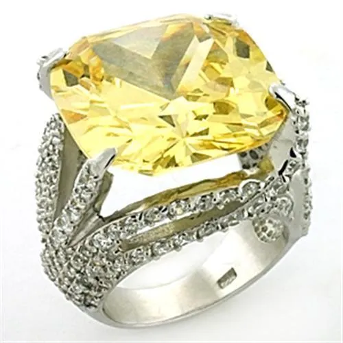 LOAS768 Rhodium 925 Sterling Silver Ring with AAA Grade CZ in Topaz Alamode Rings LOAS768 Rhodium 925 Sterling Silver Ring with AAA Grade CZ in Topaz Alamode Rings