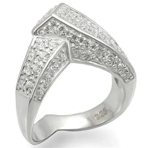 LOS453 Silver 925 Sterling Silver Ring with AAA Grade CZ in Clear Alamode Rings LOS453 Silver 925 Sterling Silver Ring with AAA Grade CZ in Clear Alamode Rings