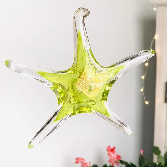Luke Adams Glass Blowing Studio Necklaces August Birthstone Hanging Star
