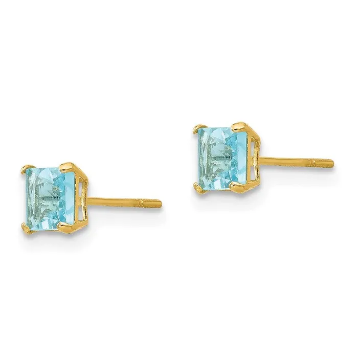 Madi K Kids 14k Blue Topaz 4mm Square Post Earrings Jewelry Earrings Madi K Kids 14k Blue Topaz 4mm Square Post Earrings Jewelry Earrings