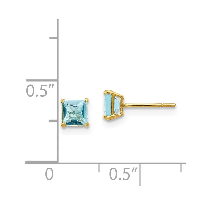 Madi K Kids 14k Blue Topaz 4mm Square Post Earrings Jewelry Earrings Madi K Kids 14k Blue Topaz 4mm Square Post Earrings Jewelry Earrings