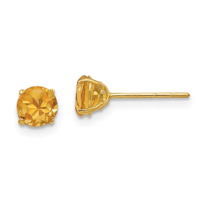 Madi K Kids 14k Round Citrine 5mm Post Earrings Jewelry Earrings