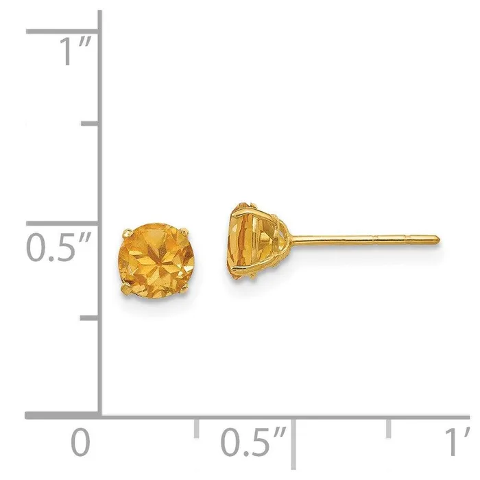 Madi K Kids 14k Round Citrine 5mm Post Earrings Jewelry Earrings Madi K Kids 14k Round Citrine 5mm Post Earrings Jewelry Earrings