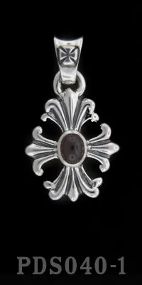 Necklaces DCJ Cross with Garnet Old School Pendant