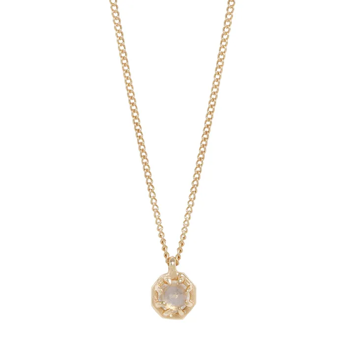 Necklaces Lauren Wolf Jewelry Small Moonstone Octagon Necklace