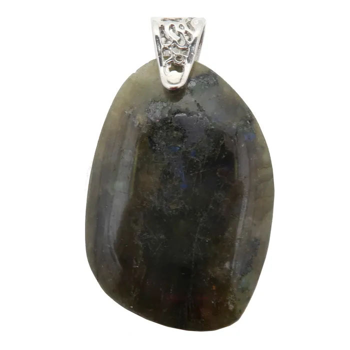 Necklaces Satin Crystals Labradorite Pendant Down to Earth Moon Magic Silver