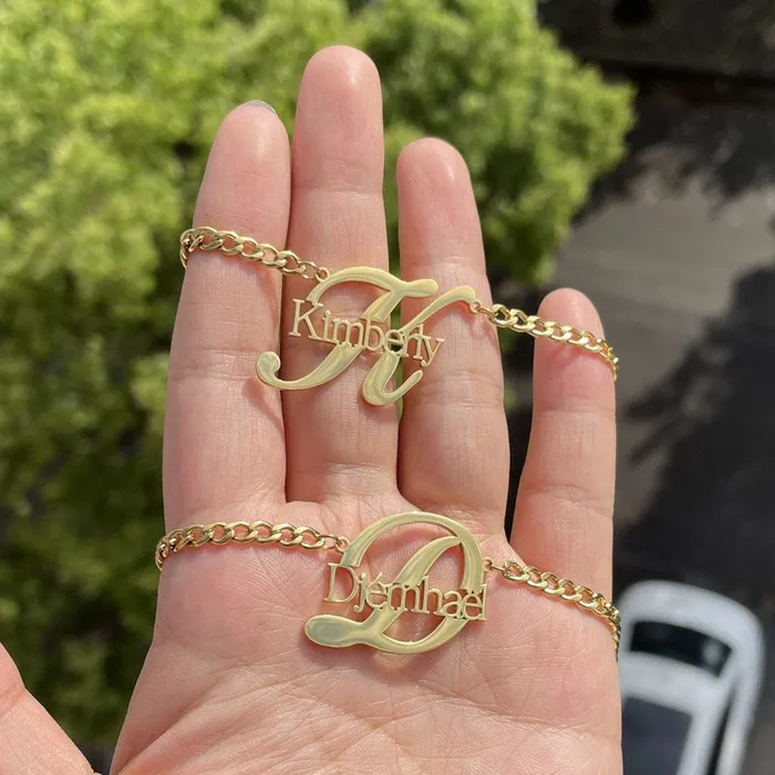 Necklaces VVS Jewelry Custom Name and Initial Kids Necklace