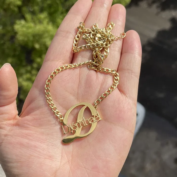 Necklaces VVS Jewelry Custom Name and Initial Kids Necklace