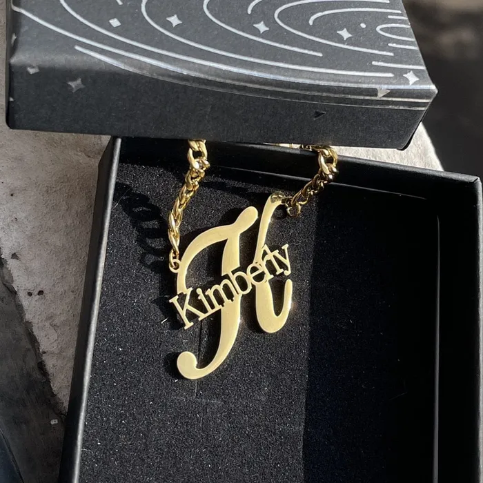 Necklaces VVS Jewelry Custom Name and Initial Kids Necklace