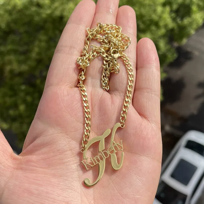 Necklaces VVS Jewelry Custom Name and Initial Kids Necklace