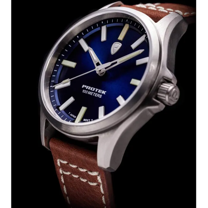 Protek Watches Protek Unisex Watch Field Series Japanese Quartz Blue Dial Leather Strap 3003 Protek Watches Protek Unisex Watch Field Series Japanese Quartz Blue Dial Leather Strap 3003