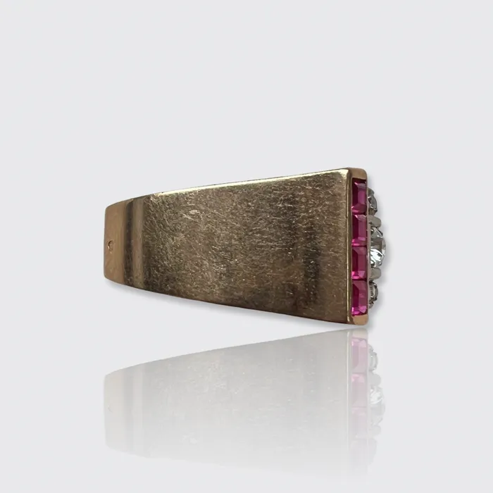 Rings 21stfinds Retro Ruby Diamond Tank Ring