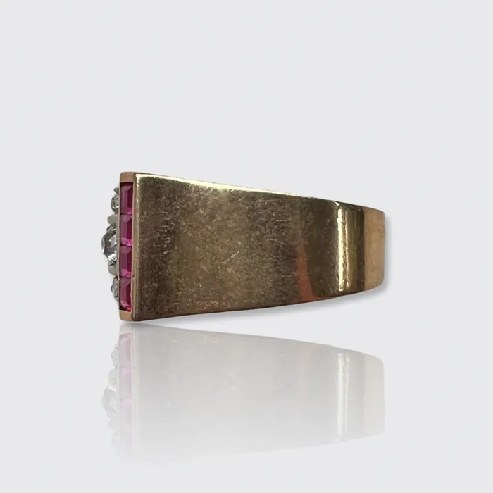 Rings 21stfinds Retro Ruby Diamond Tank Ring