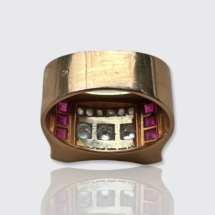 Rings 21stfinds Retro Ruby Diamond Tank Ring