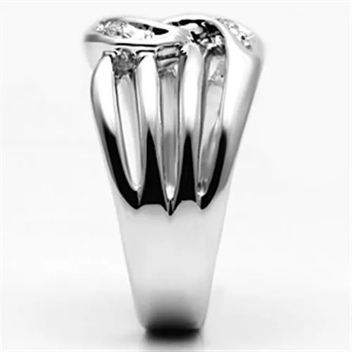 Rings Alamode 3W272 Rhodium Brass Ring with AAA Grade CZ in Clear
