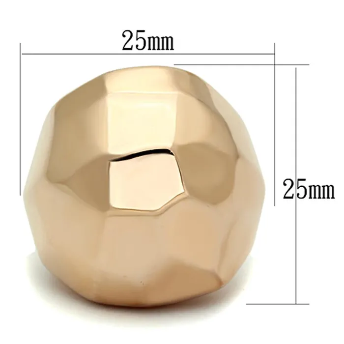 Rings Alamode LO3013 Rose Gold Brass Ring with No Stone