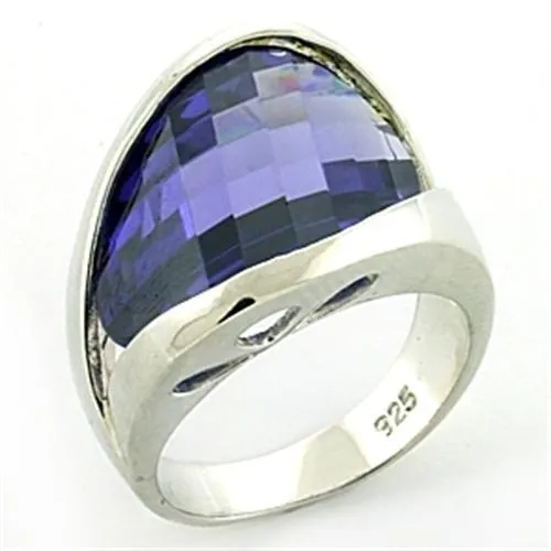 Rings Alamode LOAS777 Rhodium 925 Sterling Silver Ring with AAA Grade CZ in Amethyst Rings Alamode LOAS777 Rhodium 925 Sterling Silver Ring with AAA Grade CZ in Amethyst