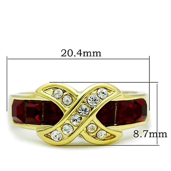 Rings Alamode TK1388 IP GoldIon Plating Stainless Steel Ring with Top Grade Crystal in Siam