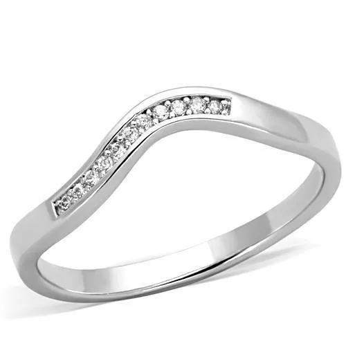Rings Alamode TK1682 High polished no plating Stainless Steel Ring with AAA Grade CZ in Clear Rings Alamode TK1682 High polished no plating Stainless Steel Ring with AAA Grade CZ in Clear