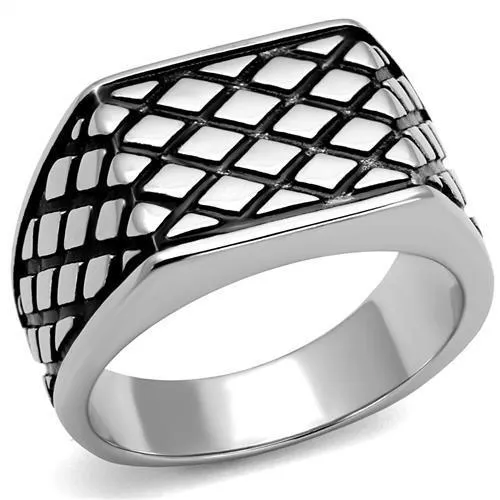 Rings Alamode TK3009 High polished no plating Stainless Steel Ring with Epoxy in Jet Rings Alamode TK3009 High polished no plating Stainless Steel Ring with Epoxy in Jet