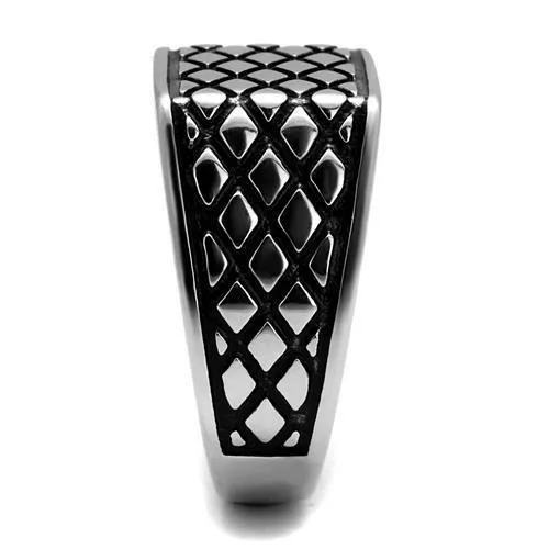 Rings Alamode TK3009 High polished no plating Stainless Steel Ring with Epoxy in Jet
