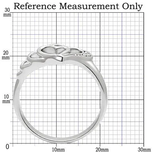 Rings Alamode TK6X179 High polished no plating Stainless Steel Ring with AAA Grade CZ in Clear