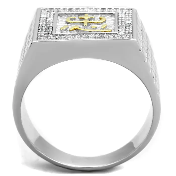 Rings Alamode TS389 GoldRhodium 925 Sterling Silver Ring with AAA Grade CZ in Clear