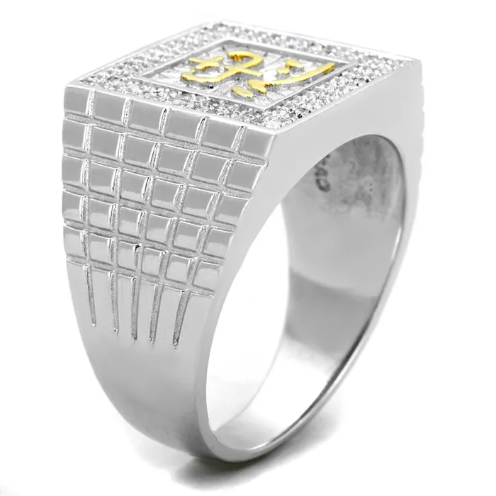 Rings Alamode TS389 GoldRhodium 925 Sterling Silver Ring with AAA Grade CZ in Clear