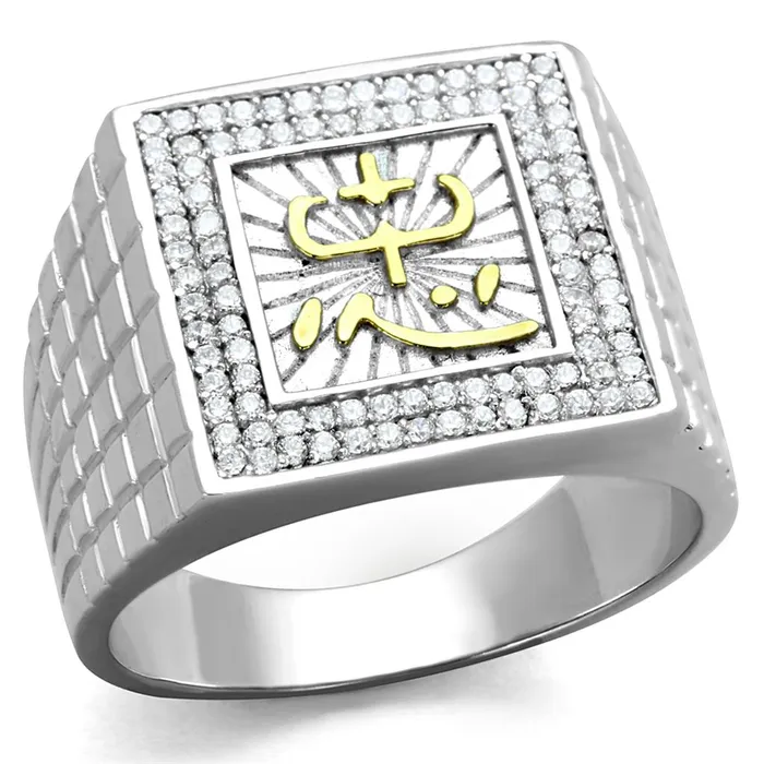 Rings Alamode TS389 GoldRhodium 925 Sterling Silver Ring with AAA Grade CZ in Clear