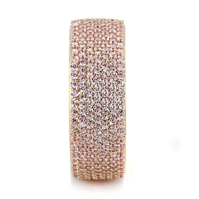 Rings Alamode TS612 Rose Gold 925 Sterling Silver Ring with AAA Grade CZ in Light Rose