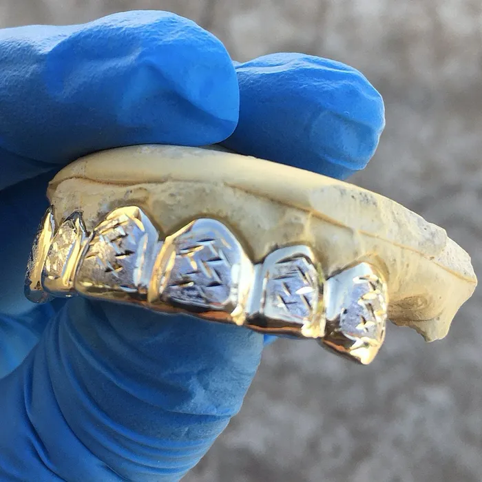 Rings Bling Cartel Admin 10K Gold TwoTone DiamondCut Diamond Dust Custom Grillz