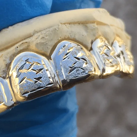Rings Bling Cartel Admin 10K Gold TwoTone DiamondCut Diamond Dust Custom Grillz