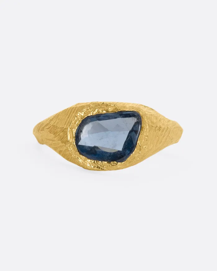 Rings Blue Sapphire Signet Ring PAGE SARGISSON