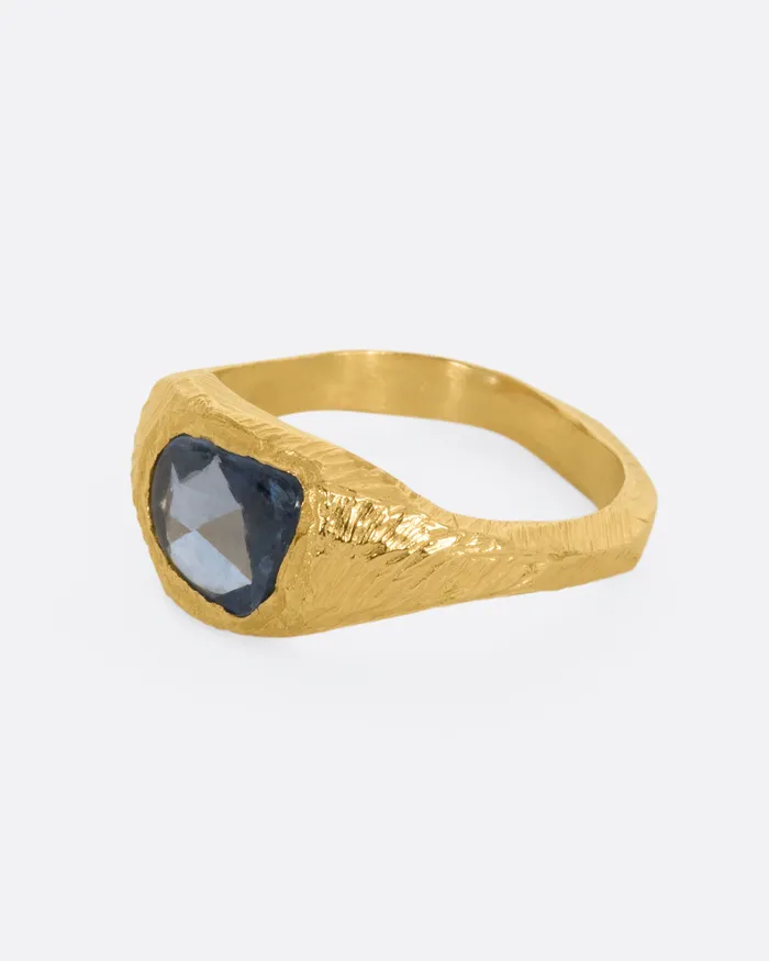 Rings Blue Sapphire Signet Ring PAGE SARGISSON Rings Blue Sapphire Signet Ring PAGE SARGISSON
