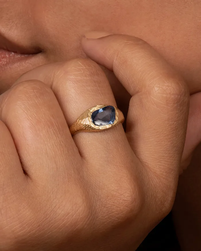 Rings Blue Sapphire Signet Ring PAGE SARGISSON Rings Blue Sapphire Signet Ring PAGE SARGISSON