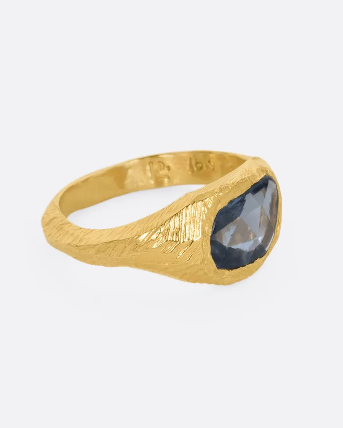 Rings Blue Sapphire Signet Ring PAGE SARGISSON Rings Blue Sapphire Signet Ring PAGE SARGISSON