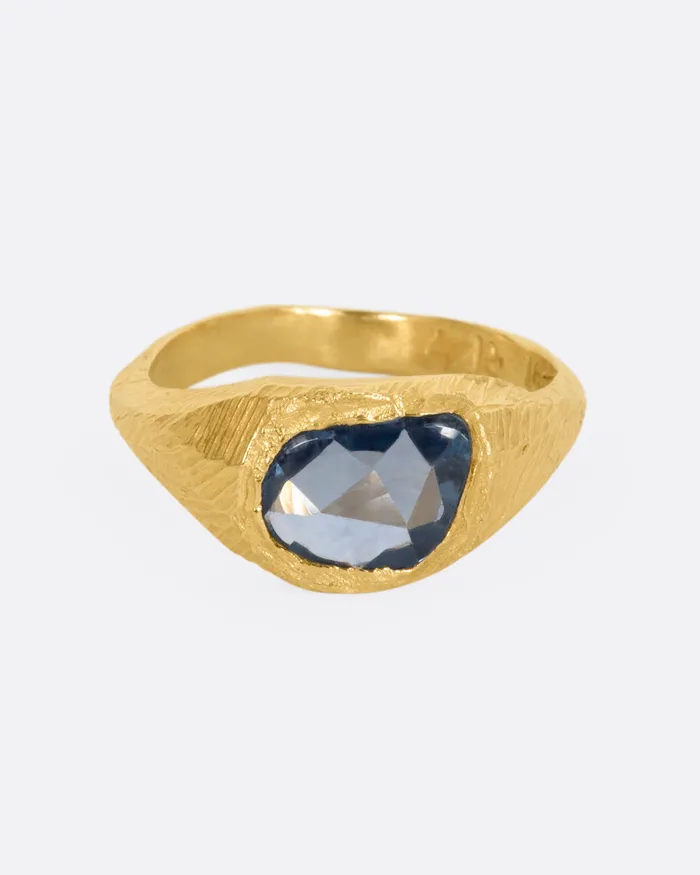 Rings Blue Sapphire Signet Ring PAGE SARGISSON Rings Blue Sapphire Signet Ring PAGE SARGISSON