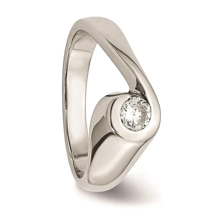 Rings Chisel Stainless Steel CZ Ring Rings Chisel Stainless Steel CZ Ring