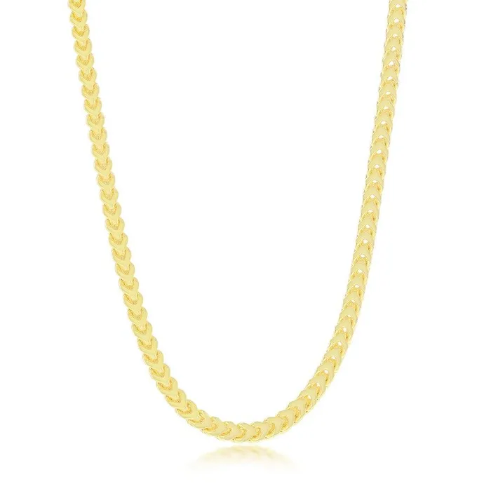 Rings Classic Sterling Silver Gold Plated 3mm Franco Chain 22
