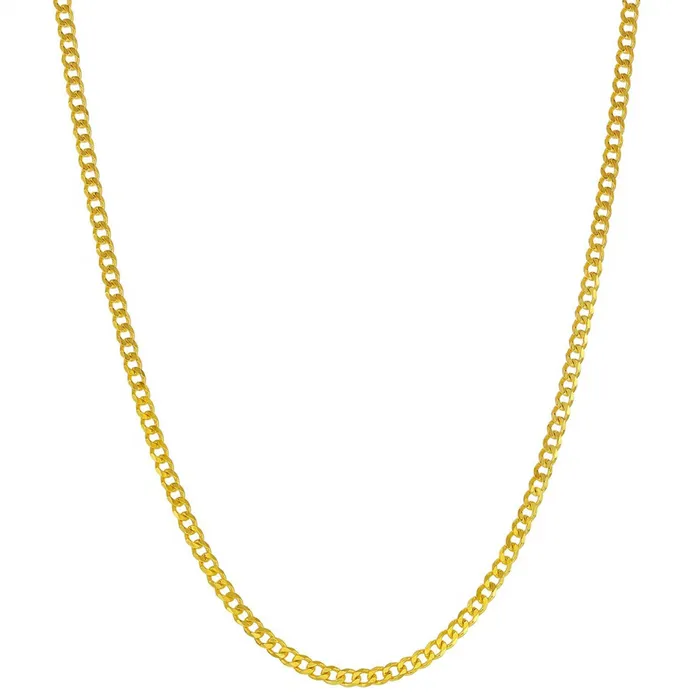 Rings Classic Unisex Chain Gold Plated Sterling Silver 2mm Curb Style 18 Inch Q573218 Classic