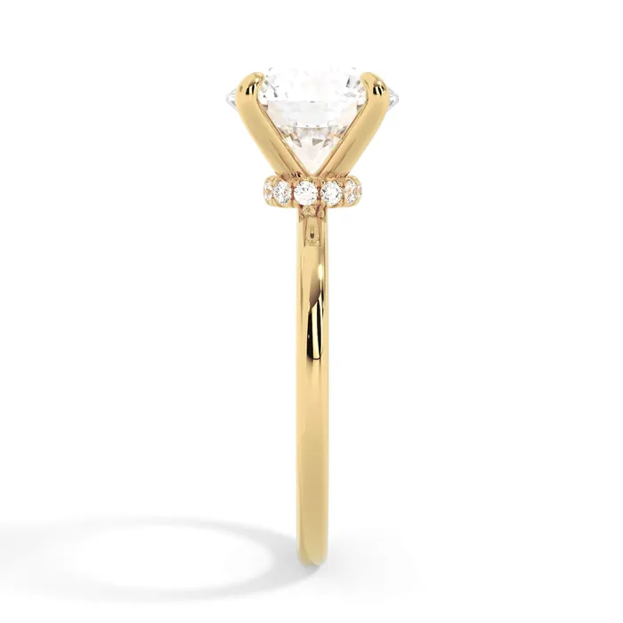 Rings deBebians Under Halo Diamond Wrap Engagement Ring Yellow Gold Wrap